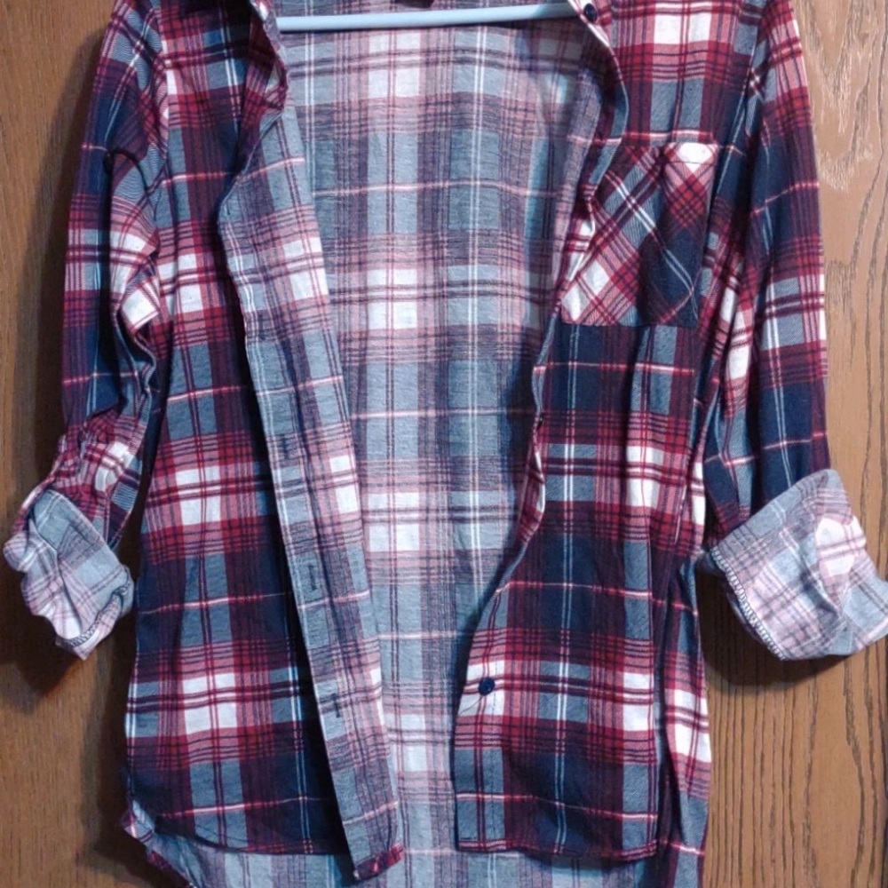 Plaid Button-Up Shirt